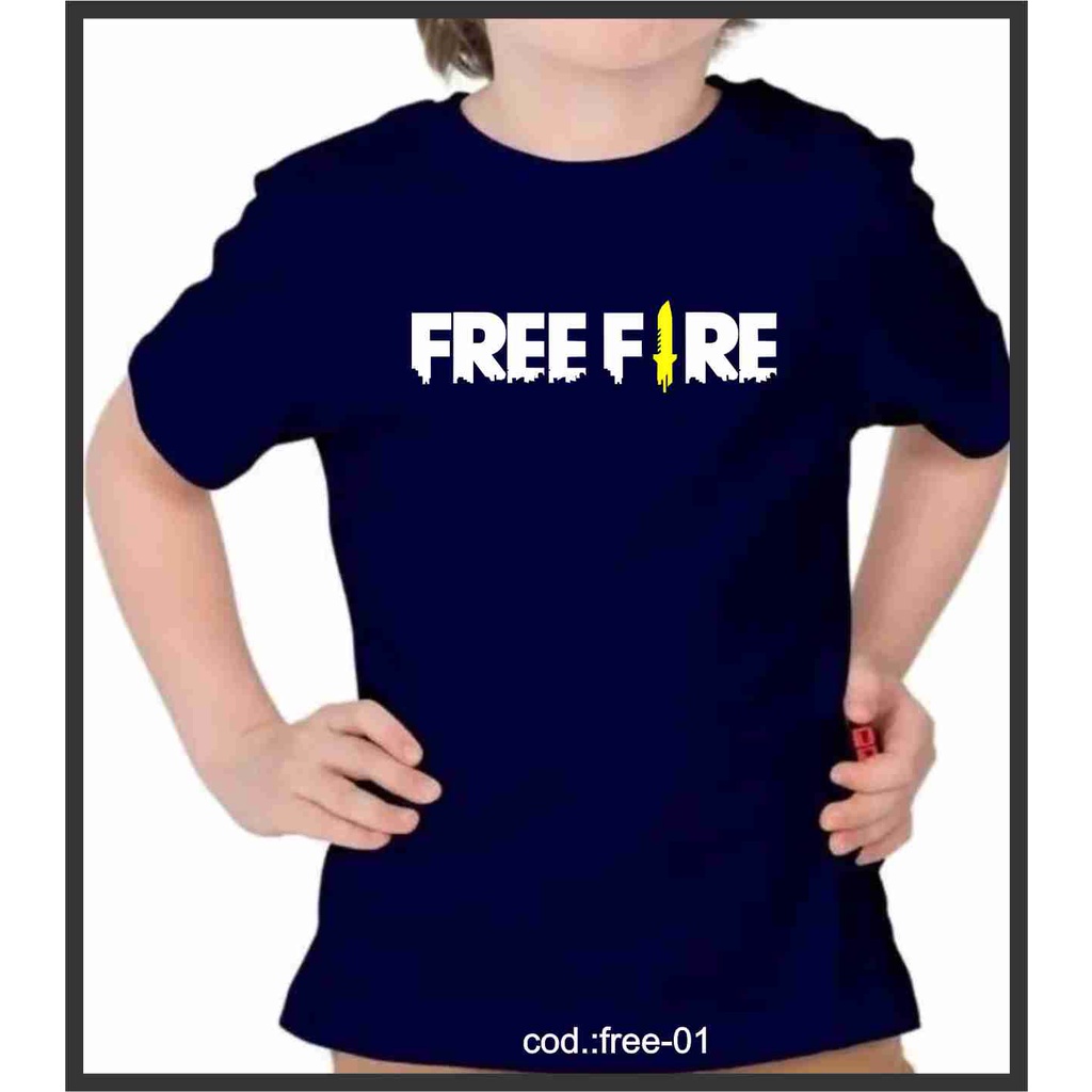 Camiseta Free Fire Jogos Game 01 personalizada com nome - Infantil