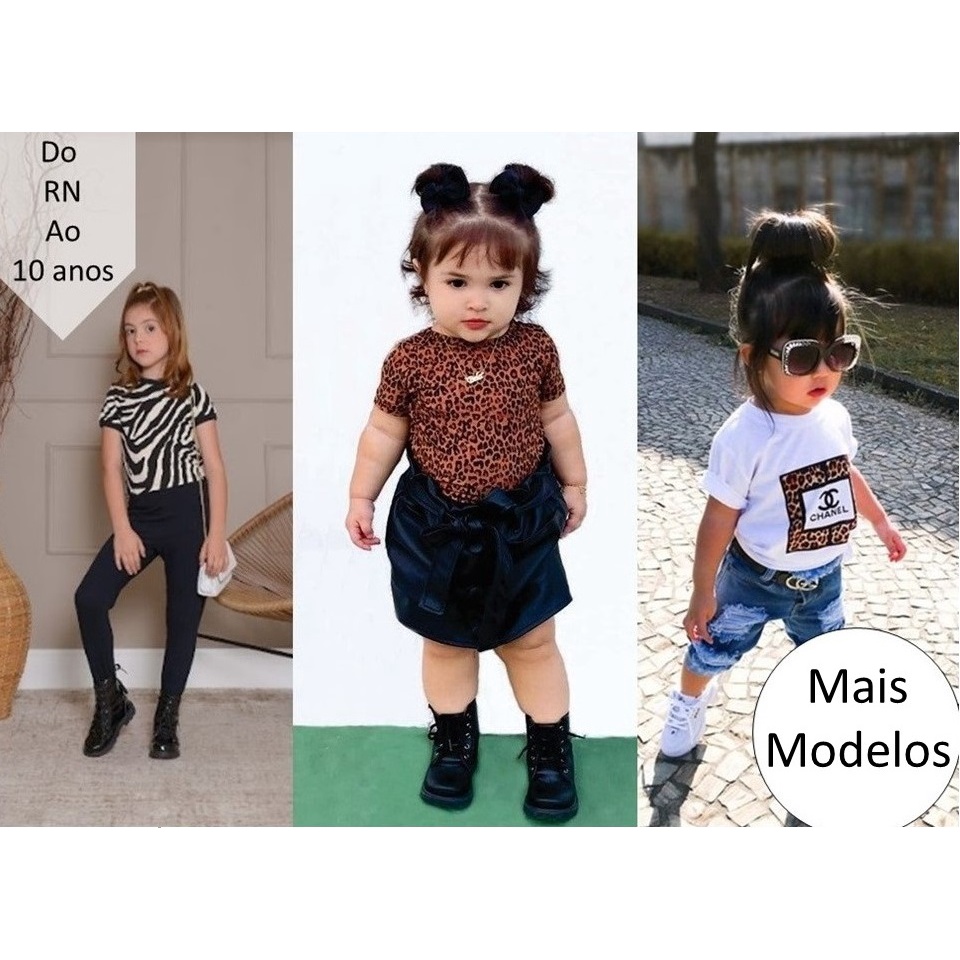 1 Blusa mini blogueirinha, 1 blusa mini diva, roupa infantil (1 Peça)