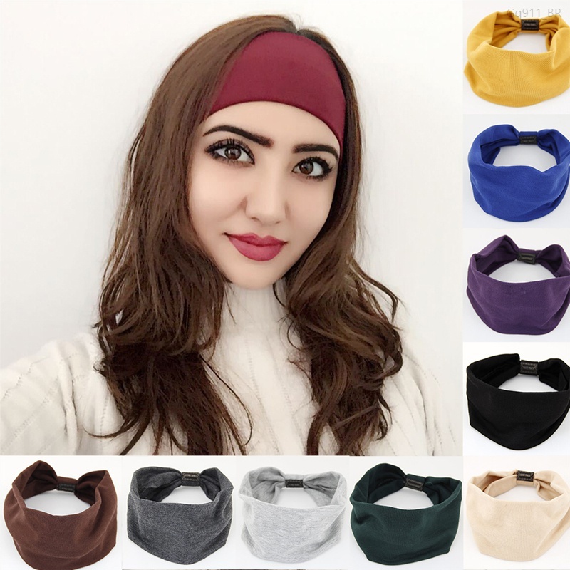 Algodão Elástico Headband para Senhoras, Head Band, Esporte Yoga