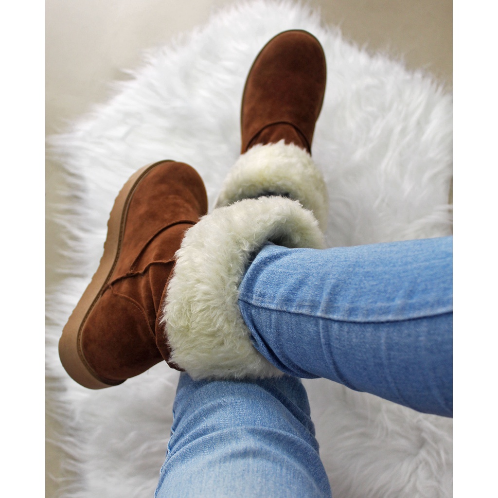 Bota feminina cheap inverno peluciada