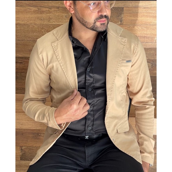 Blazer Slim Fit Masculino com Elastano esporte fino