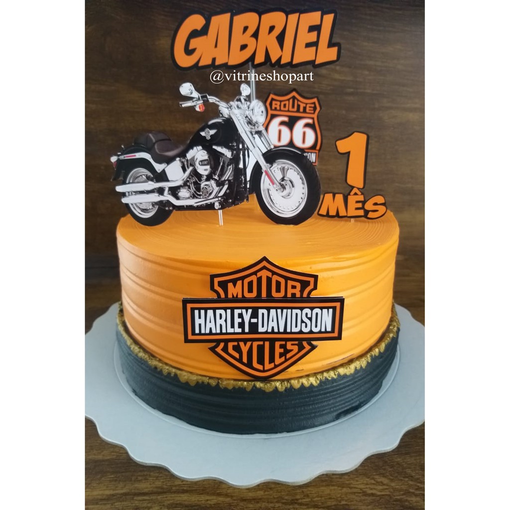 Aniversário Moto: Bolo Harley Davidson