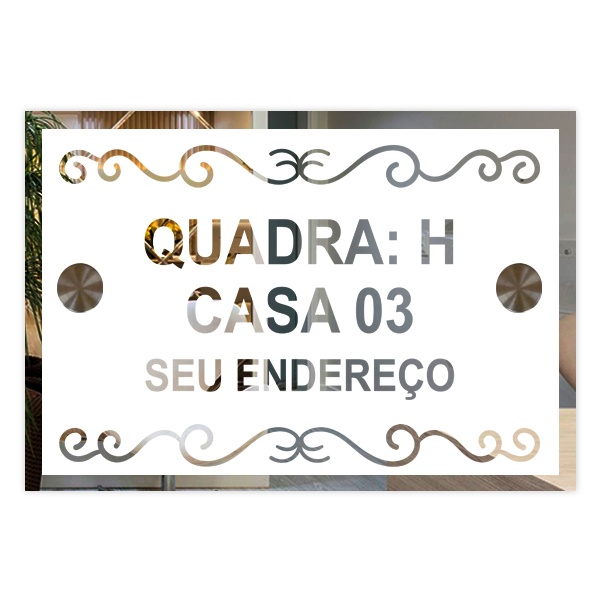 Placa Profissões Salão De Cabeleireiro Em Espelho Jateado Modelo PR1LM