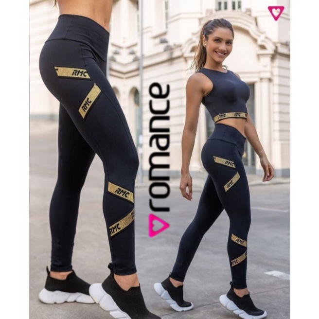 Calça legg meia cinta legging romance cintura alta original