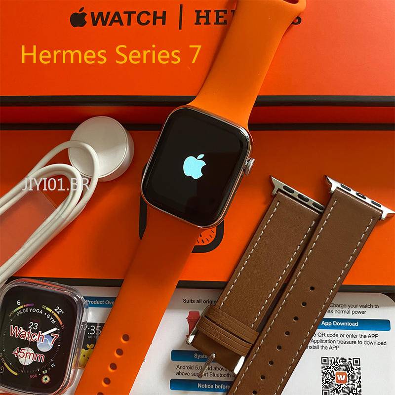 Novo Hermes Series Apple Watch 1,75 Polegada Carregador Sem Fio Full  Touch Rotary Botão Personalizado Botão Bluetooth Call Dial 44mm Relógio  Inteligente Shopee Brasil