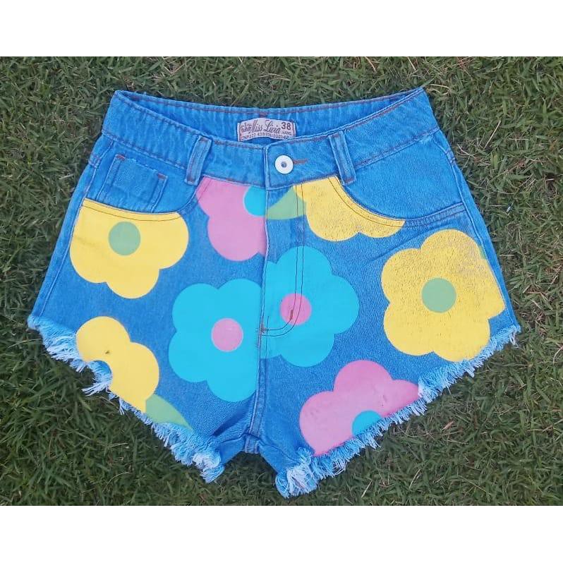 Pintura em best sale short jeans