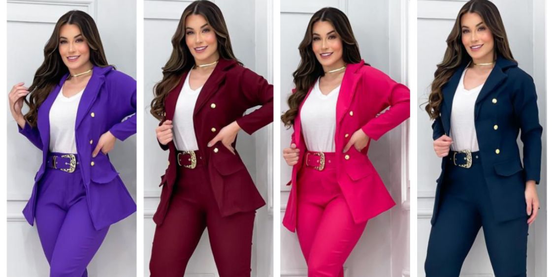 Conjunto Calça e Blazer Moda Feminina Executiva - Loja Moda Evangélica  Virtuosa e Chique