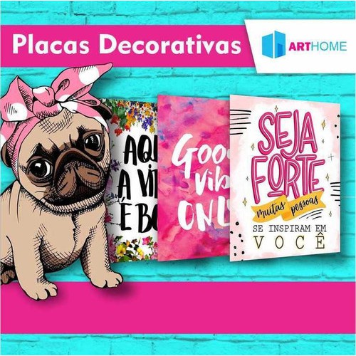 10 Placa Decorativa Pvc 13x20 - Frases - Pug - Lgbt