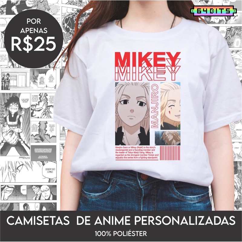 Camiseta Anime Tokyo Revengers Mikey Sano Manjiro Tokyo Gang