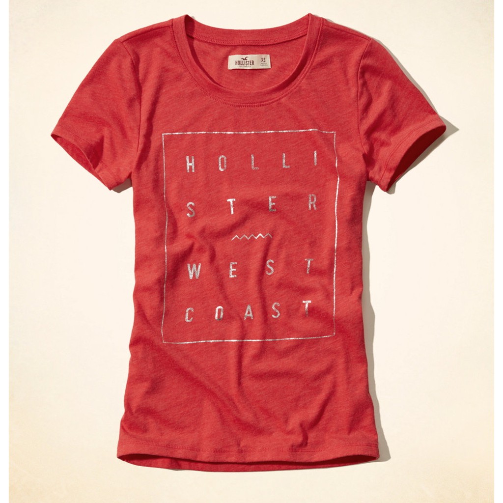 Camiseta Hollister Feminina Original - Blusa - Branca - Vermelha