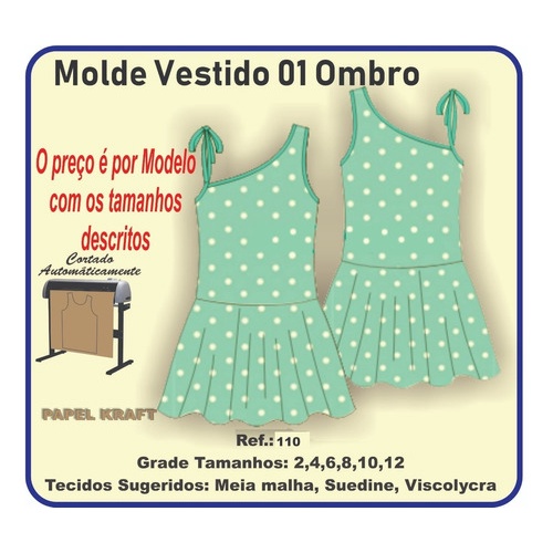 Molde Vestido Saia Dupla Baby Alive G