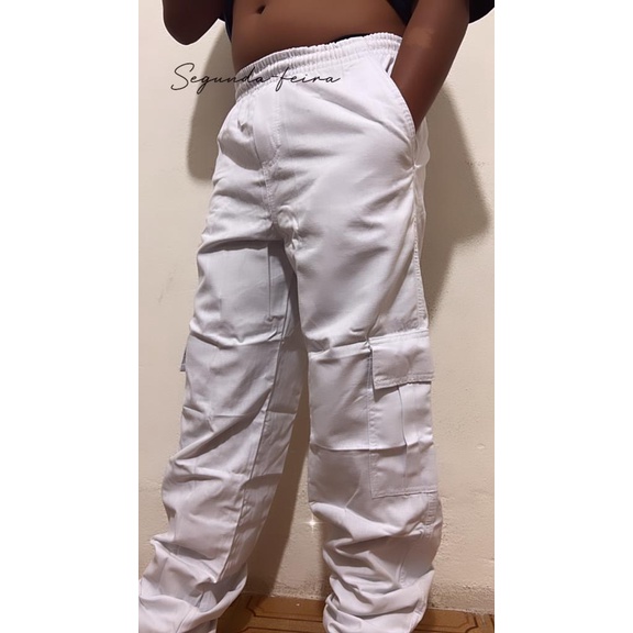 CALÇA FEMININA CARGO PANTS BRANCA