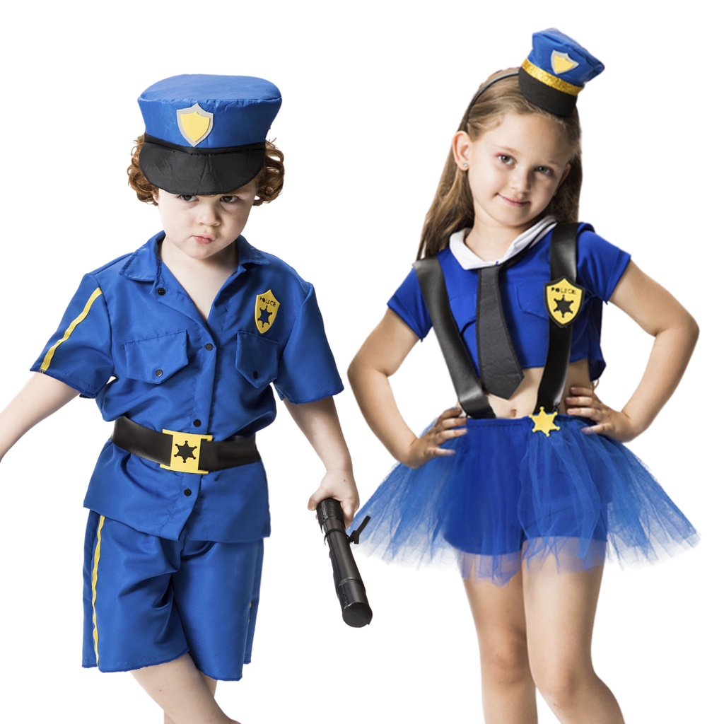 Fantasia Policial Menino Menina Carnaval Halloween Infantil