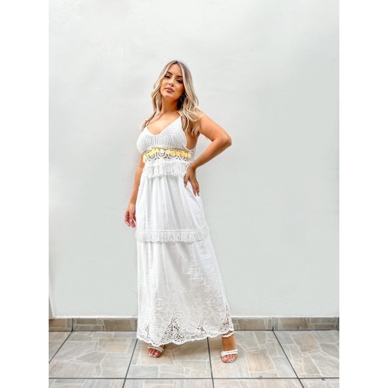 Vestido boho branco sales longo