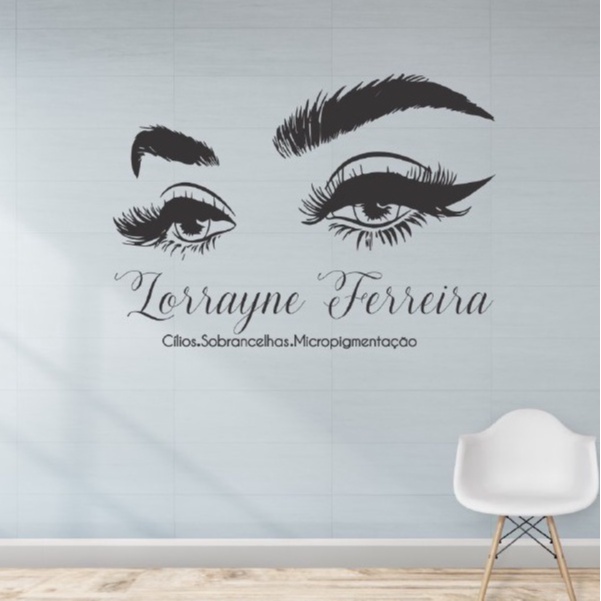 Adesivo Decorativo Parede Salão Estética Frase Cílios Lash Olhos