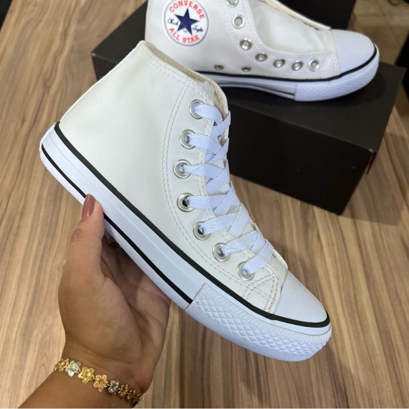 Botinha Converse All Star Preto Couro