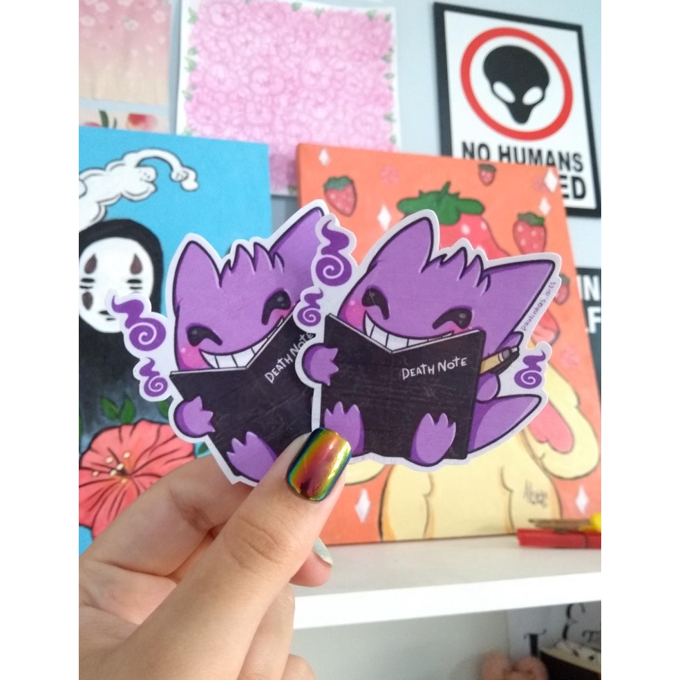 Kit de Adesivos Pokémon roxo gengar espeon cosmog ditto pokebola sticker  chibi fofo 5 unidades