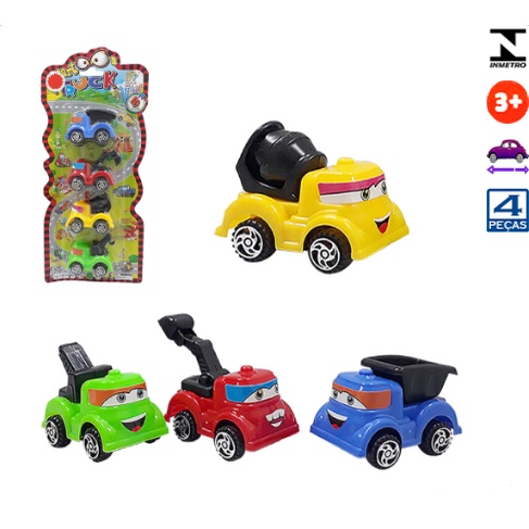 Kit 4 Carrinhos Caminhões Baby Construção Resgate de Fricção em Promoção na  Americanas