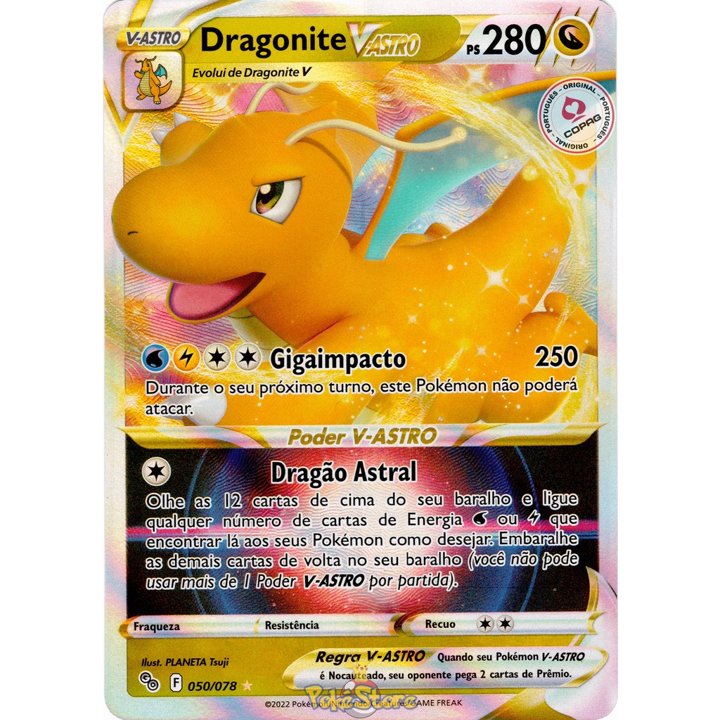 Box Pokemon Go Dragonite V Astro Copag Card TCG Lacrado Novo