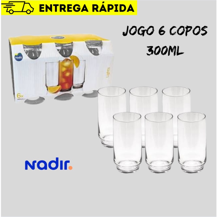 JOGO COPOS NADIR LIGHTS DE VIDRO 300ML - NADIR FIGUEIREDO - DNAC