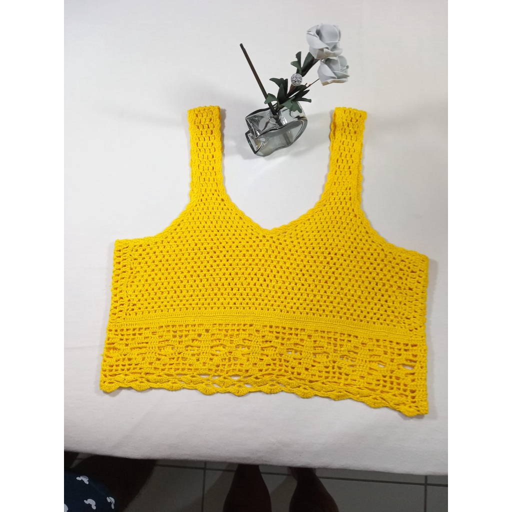 Blusa de Crochê Amarelo M
