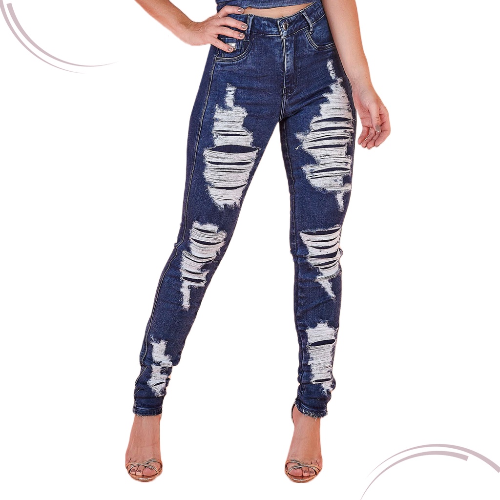 Calça Levanta Bumbum Oppnus Jeans Skinny Cintura Alta