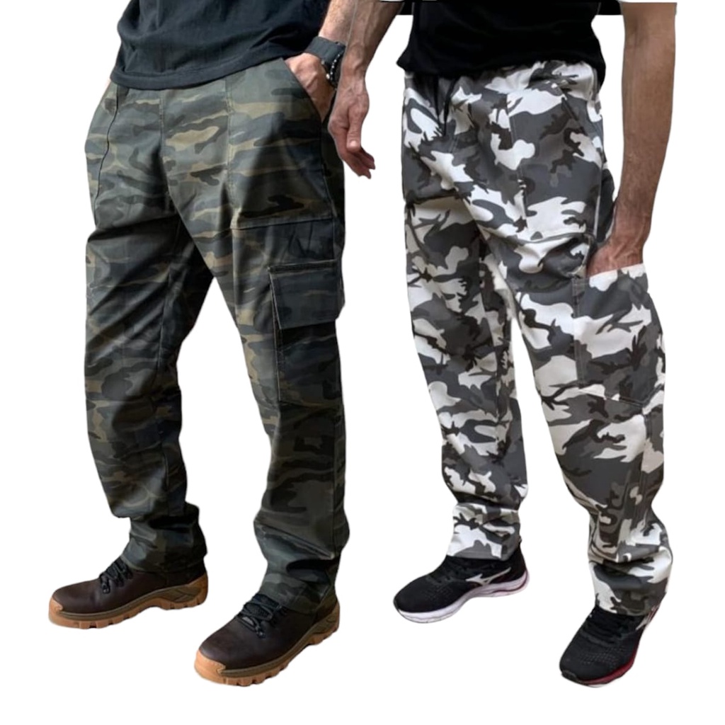 Calça larga camuflada store masculina