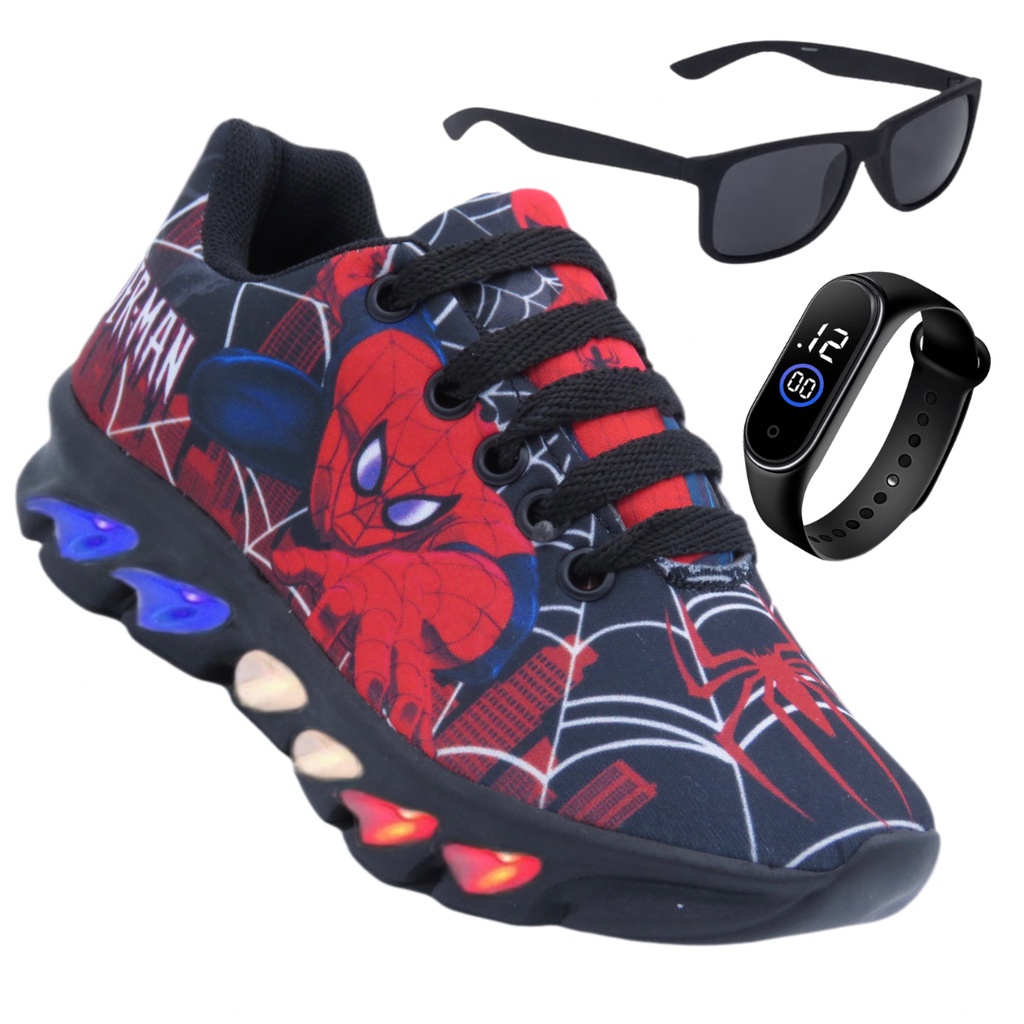 Tenis do homem 2024 aranha com luzinha