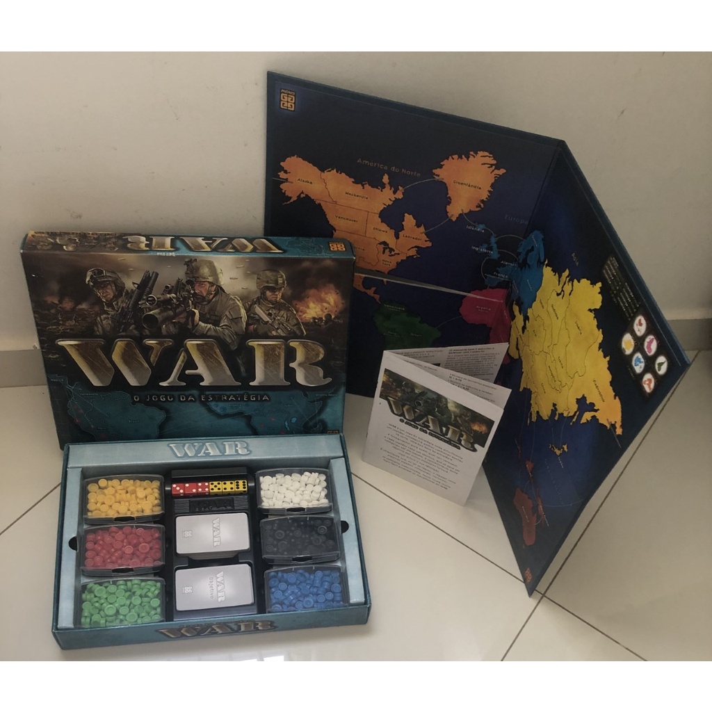 Kit Com 3 Jogos War Cards O Jogo Da Estrategia Grow - Papellotti