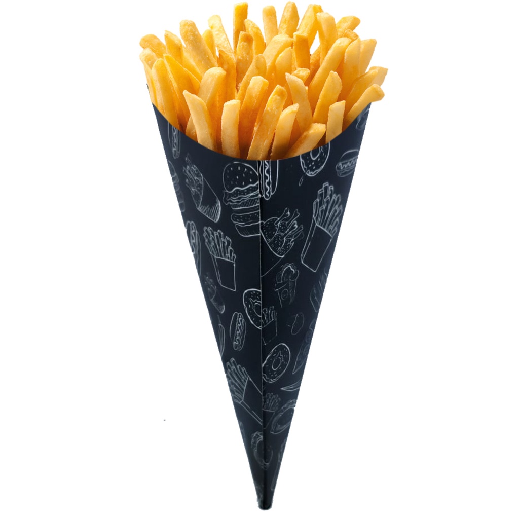 100 Pçs Balde P Frango / Batata Frita - Linha Black