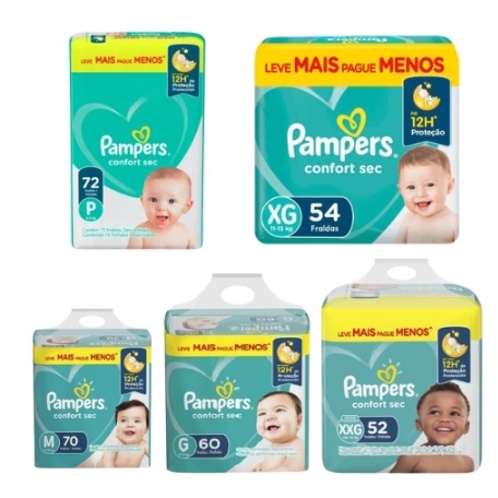 Fralda Pampers Confort Sec Todos Tamanhos