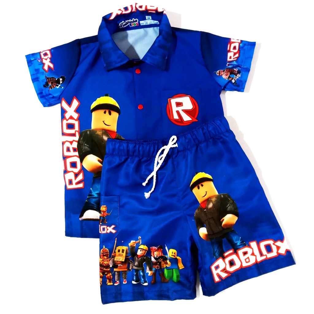 Conjunto Uv50+ Original Infantil Praia Roblox