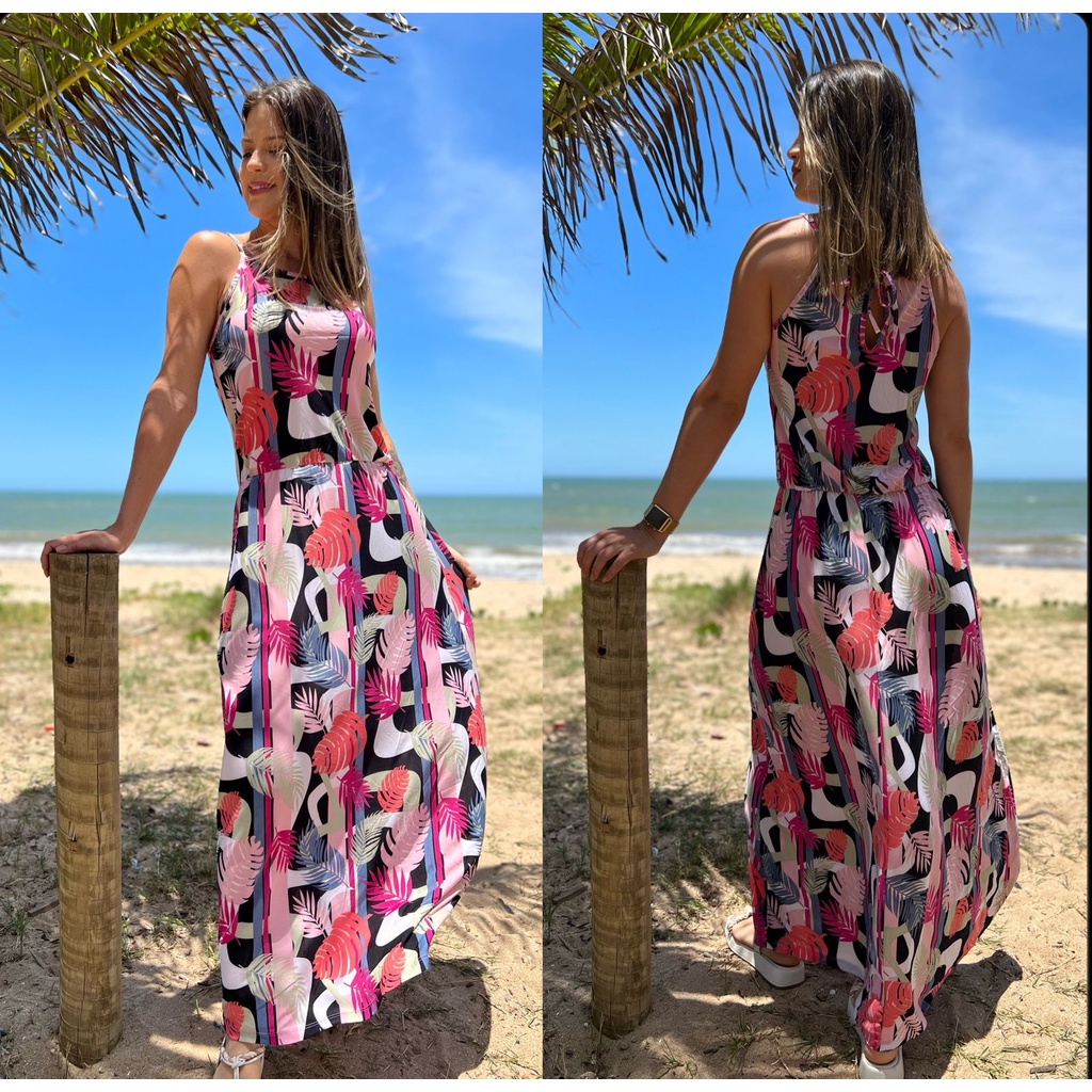 Vestido longo de store liganete