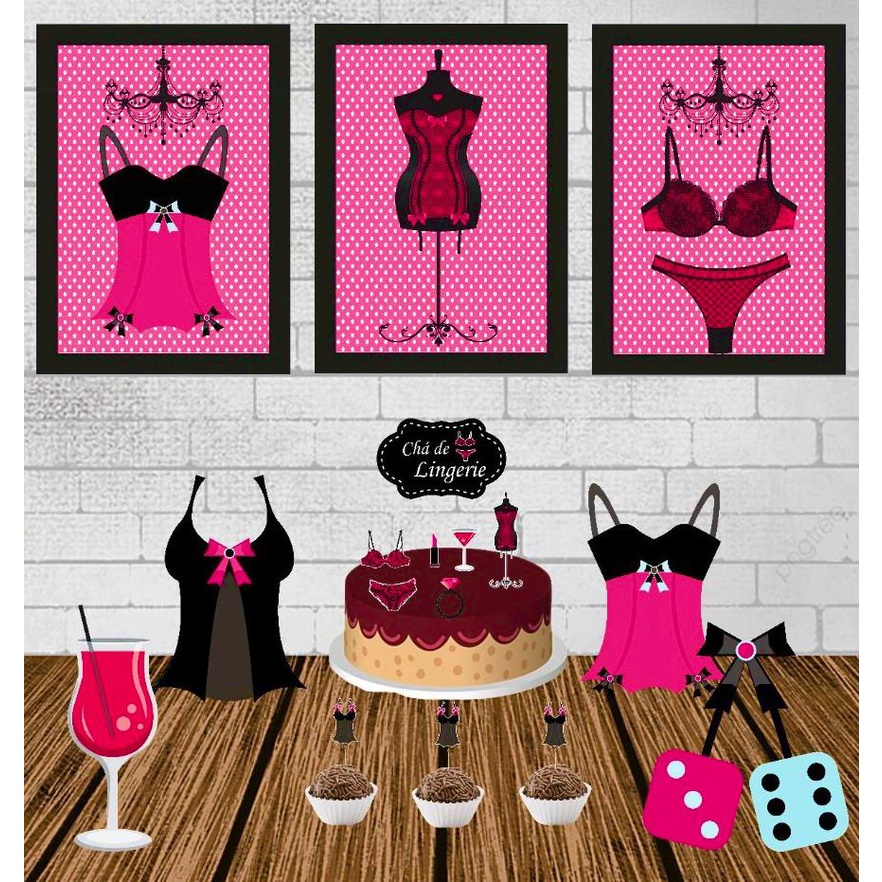 Kit Decoração para Festa Chá de Lingerie *LEIA A DESCRIÇÃO