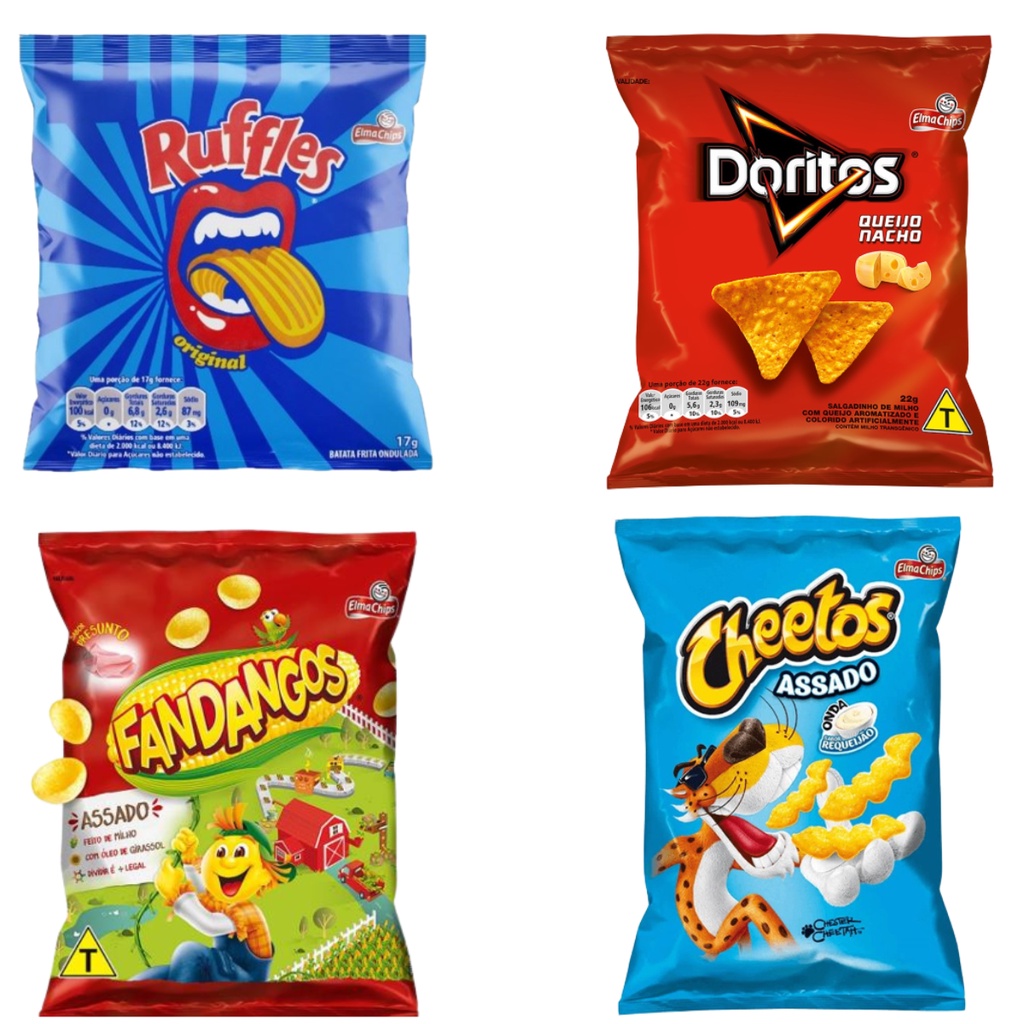 Salgadinho Elma Chips Kit Com 10 Unidades - Cheetos/ Fandangos / Doritos