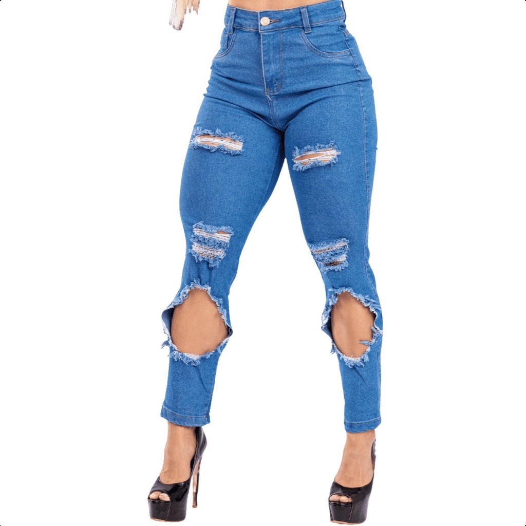 Girassol moda jeans Short Jeans Curto Feminino Com Barra e Cintura desfiada  Super Alta levanta bum bum
