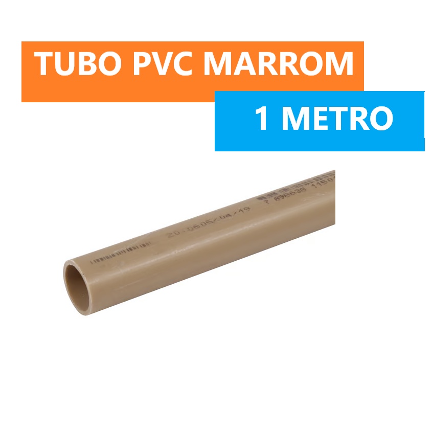 Tubo Cano Marrom PVC Soldavel de 3/4 25mm c/ 1 metro | Shopee Brasil