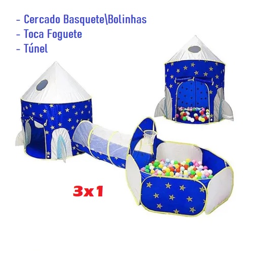 Em promoção! 3 Em 1 Foguete Tenda Portátil Para Crianças Tenda De  Brinquedos Para As Crianças Nave Espacial Parque Infantil Para As Crianças  De Rastreamento Túnel De Brinquedos Da Criança Jogos