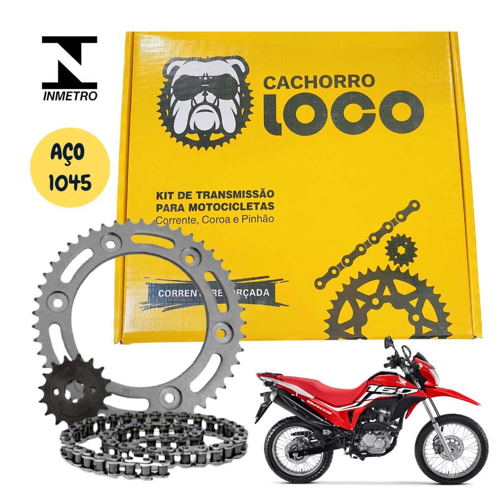 Kit Relação Corrente Coroa Pinhão XTZ 150 Crosser 14 A 19 - AL Moto Parts