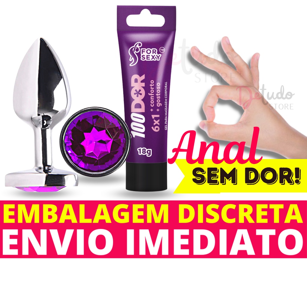 Kit Anal Iniciante Plug Anal Aço Inox + Gel Lubrificante Anal 100 Dor 6x1  For Sexy - Sex Shop | Shopee Brasil