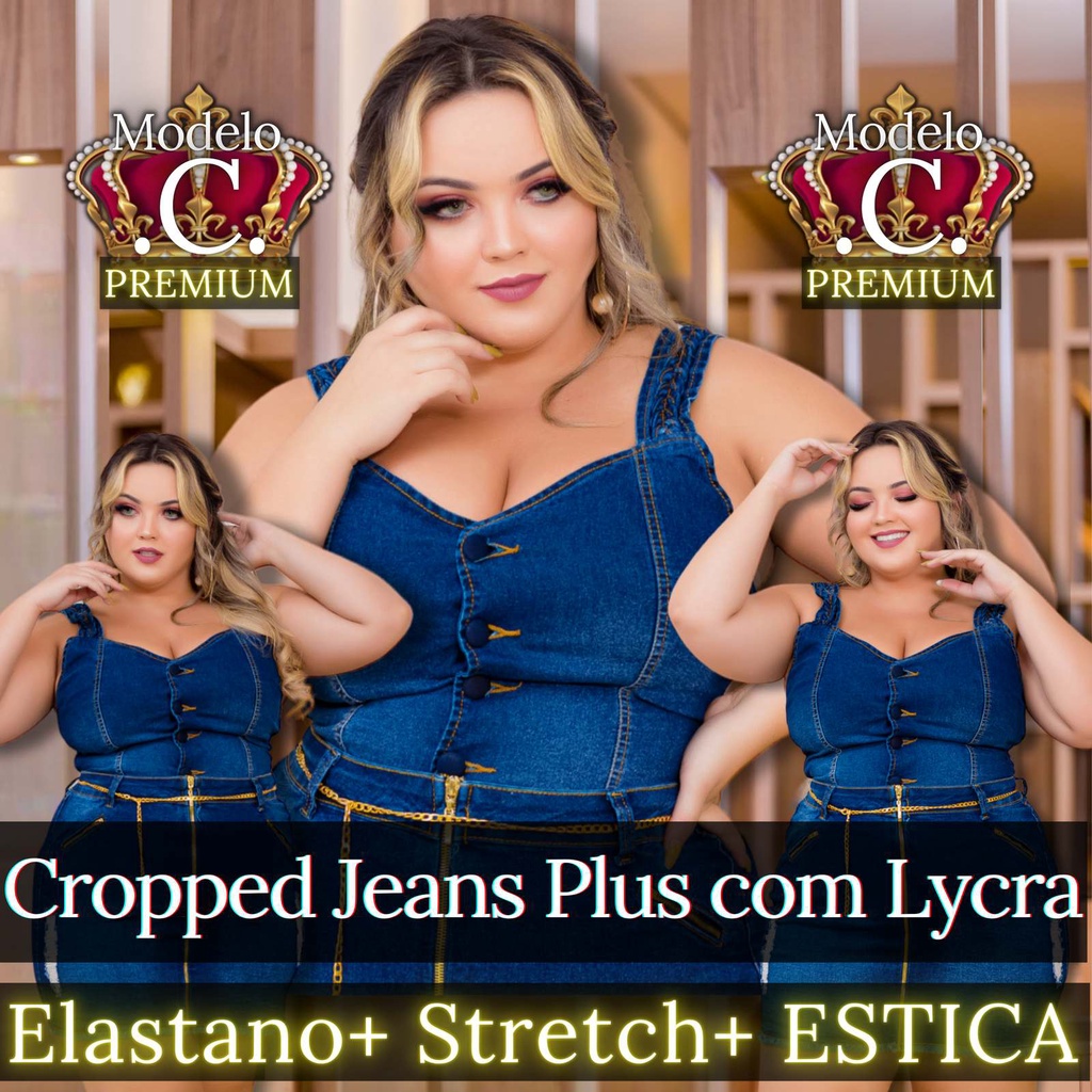 Short Jeans PLus Size com Lycra (com lycra,stretch)