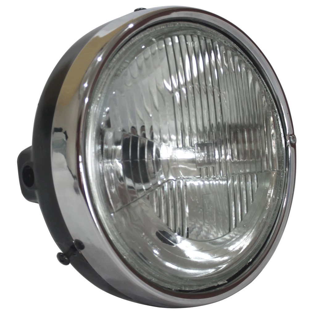 Farol Bloco Optico Aro Cromado Cbx 200 Strada Lente Em Vidro