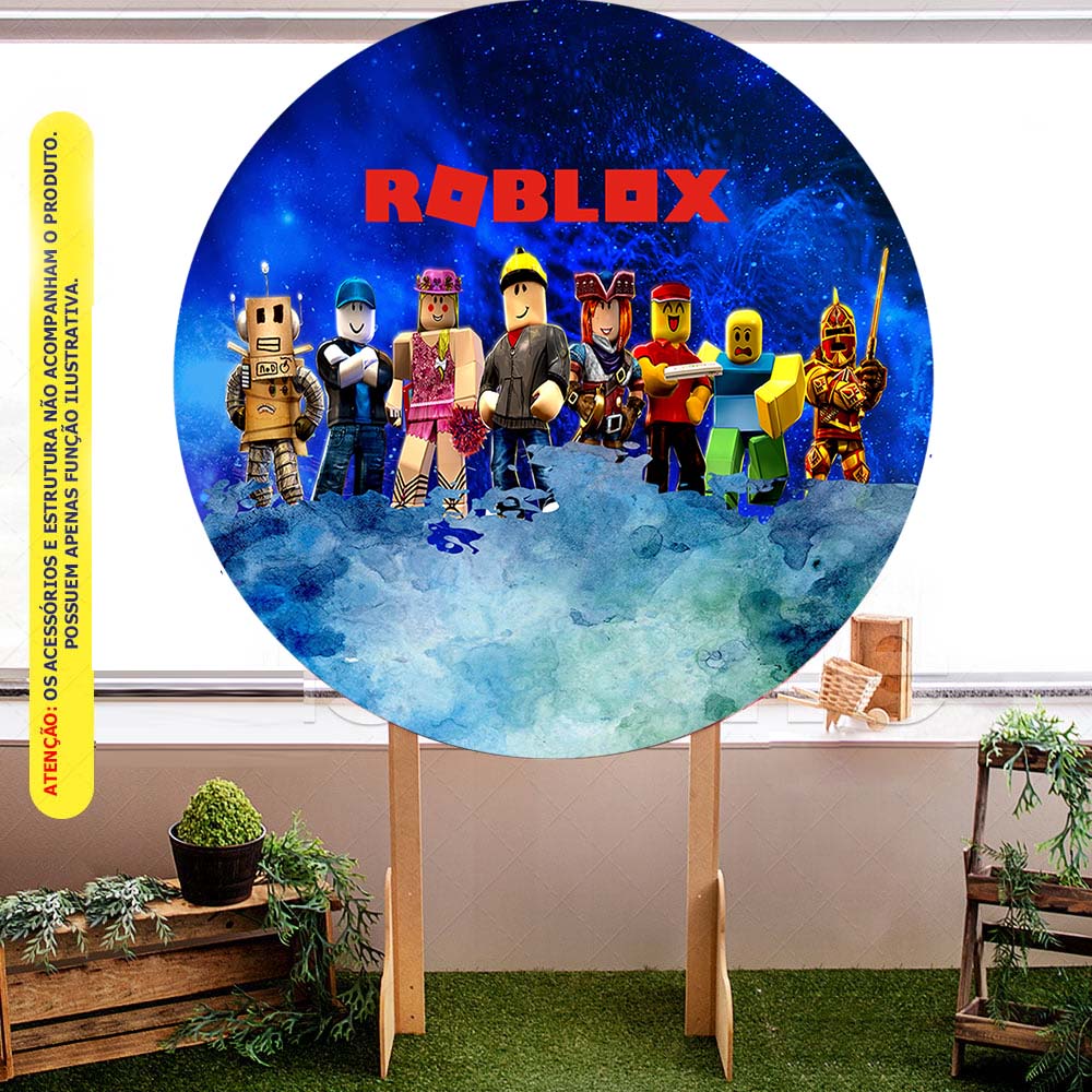 Painel Redondo e Capas Tecido Sublimado Roblox WKPC-1609 - Wear Sublimações