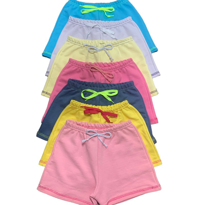 Kit 5 Shorts Cotton Infantil Para Meninas 2 a 12 Anos - Vini kids