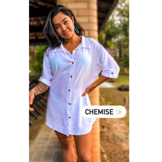 Saída de sale praia chemise feminina