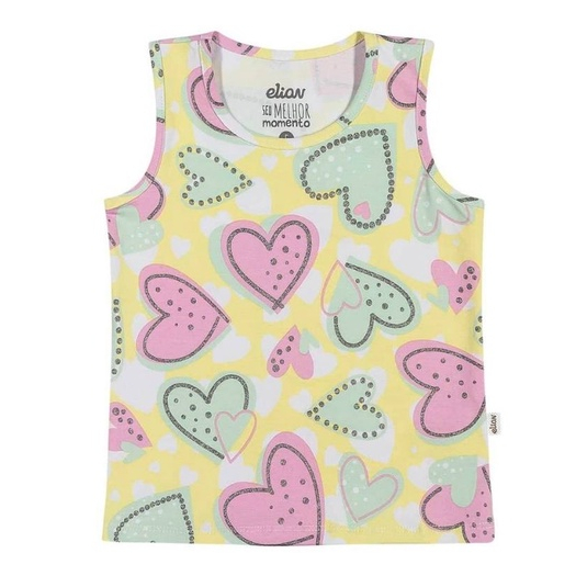 Regata em Cotton Infantil Menina Elian Estampada