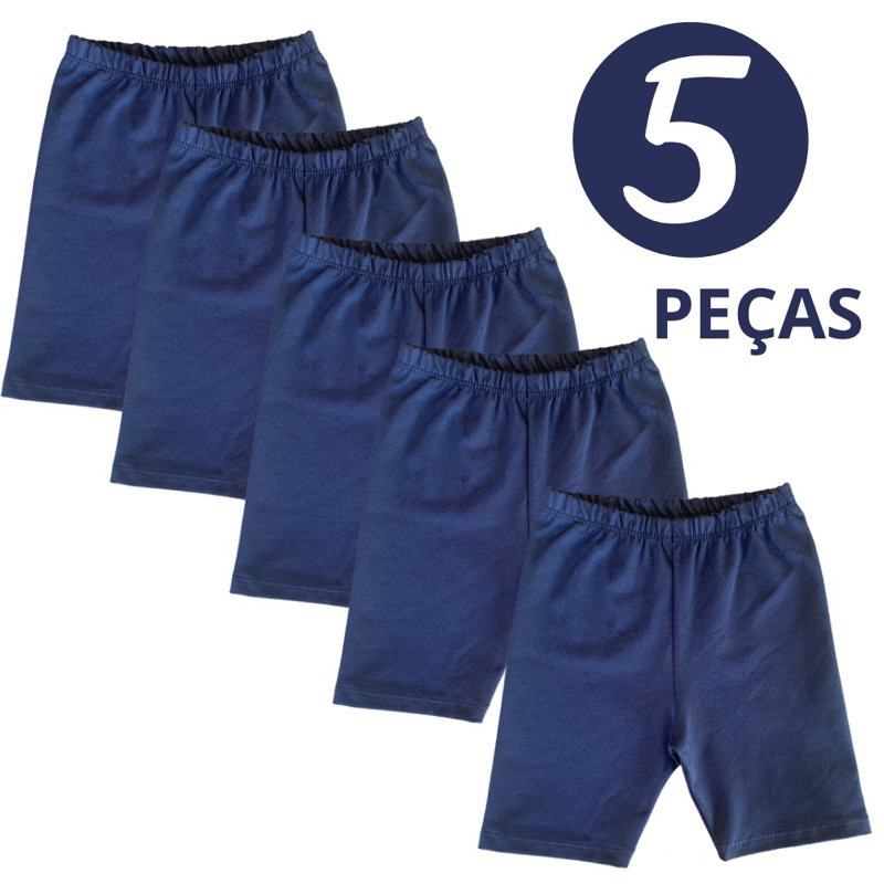 Kit 5 Shorts Cotton Infantil Para Meninas 2 a 12 Anos - Vini kids