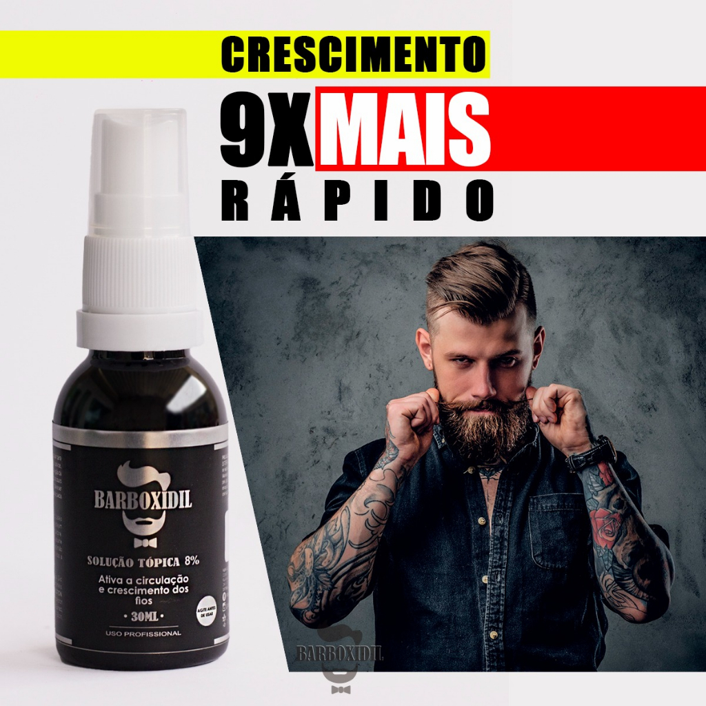 Solu o T pica 8 Barboxidil Crescimneto e For a Barba Cabelo