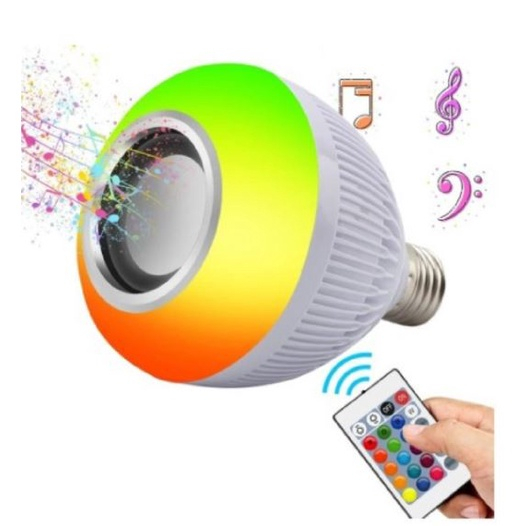 Lampada Luz Led Rgb Bluetooth Música Caixa Som + Controle