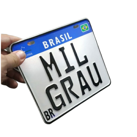 Placa M1l Gr4u Mil Grau Ciclomotor Motorizada Alumínio